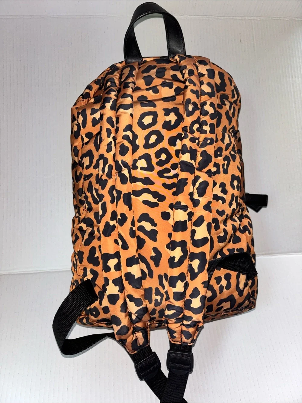 Marc Jacobs Quilted Leopard-Print Mini Backpack in Orange & Black